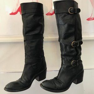 Vintage Barney's N.Y. Leather moto boot